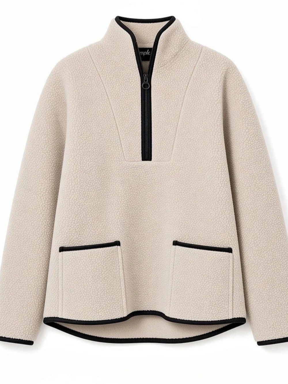 sympli Fleece Pullover Jacket in Cream Size XS Like New